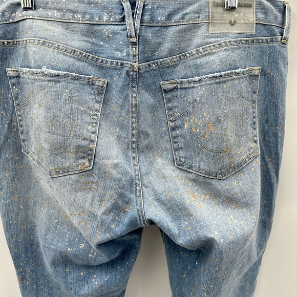 TRUE RELIGION Speckled Hen woman mid rise slim boyfriend cotton denim jean 30 - Picture 10 of 15